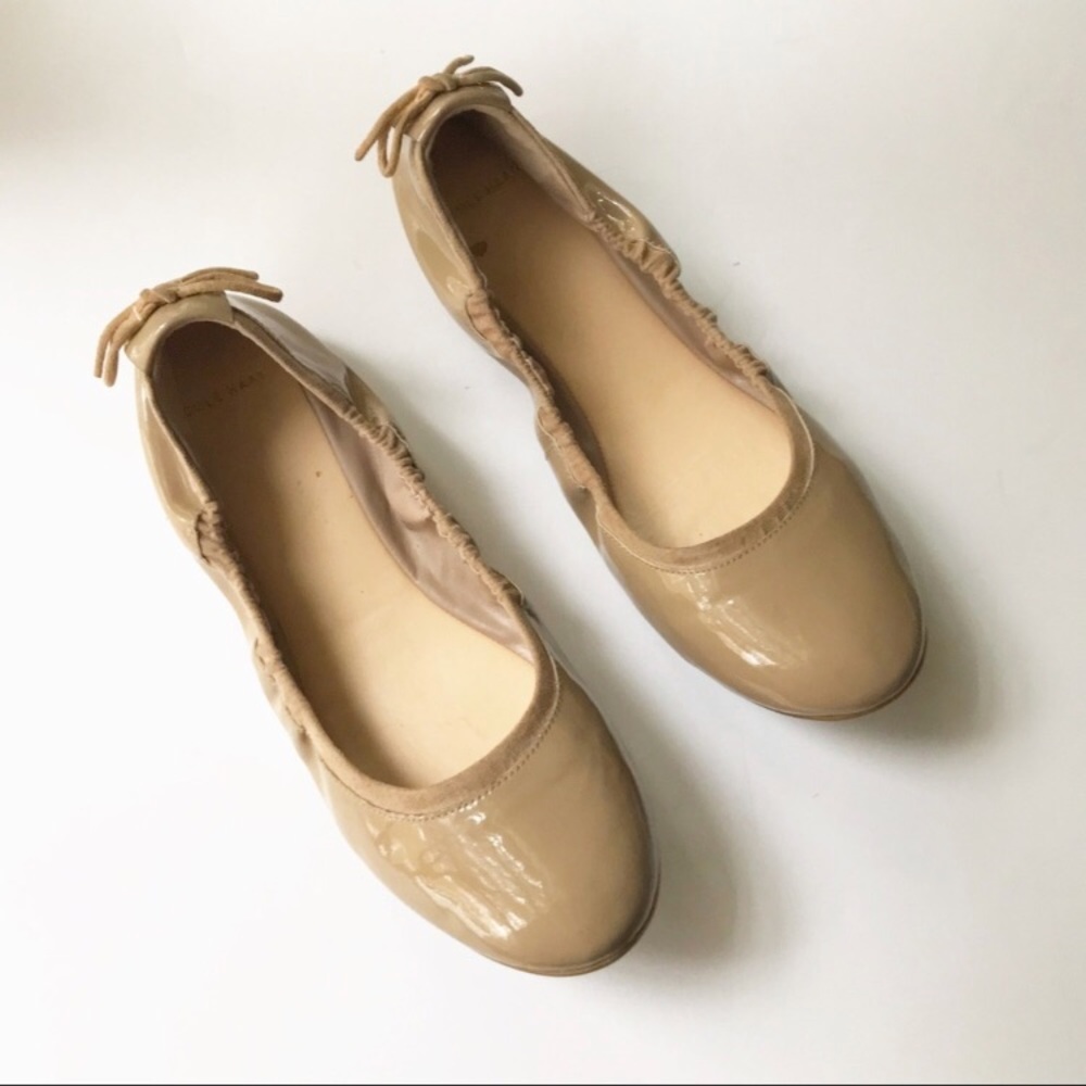 Coke Han Tan Ashlyn Patent Leather Ballet Flats